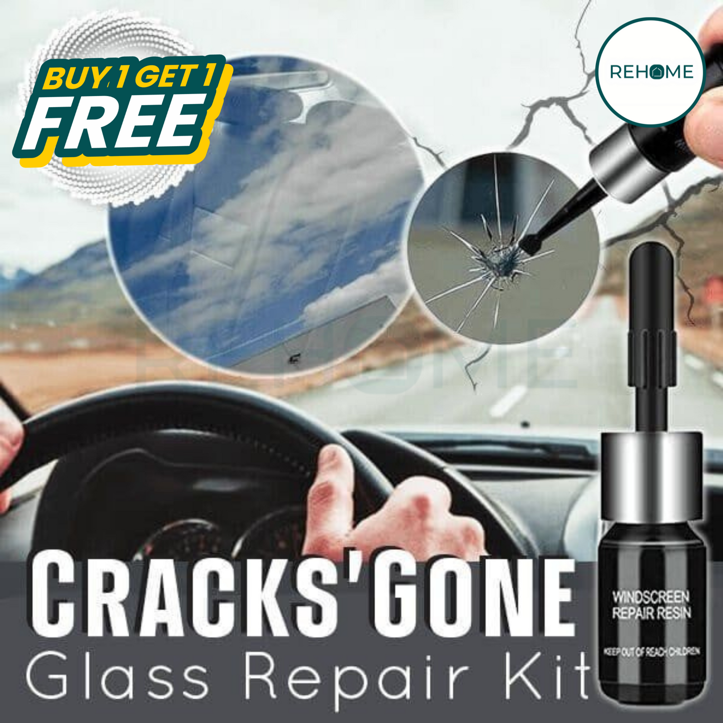 Cracked Glass Nano Fluid Repair Kit - (BUY 1 GET 1 FREE)