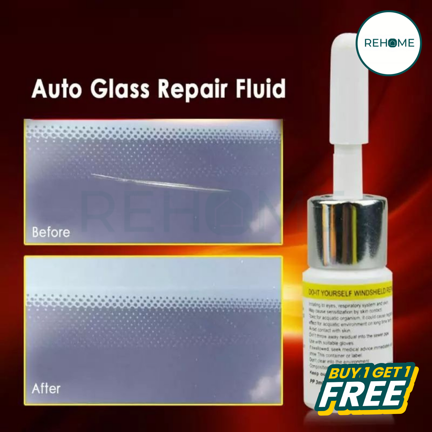 Cracked Glass Nano Fluid Repair Kit - (BUY 1 GET 1 FREE)