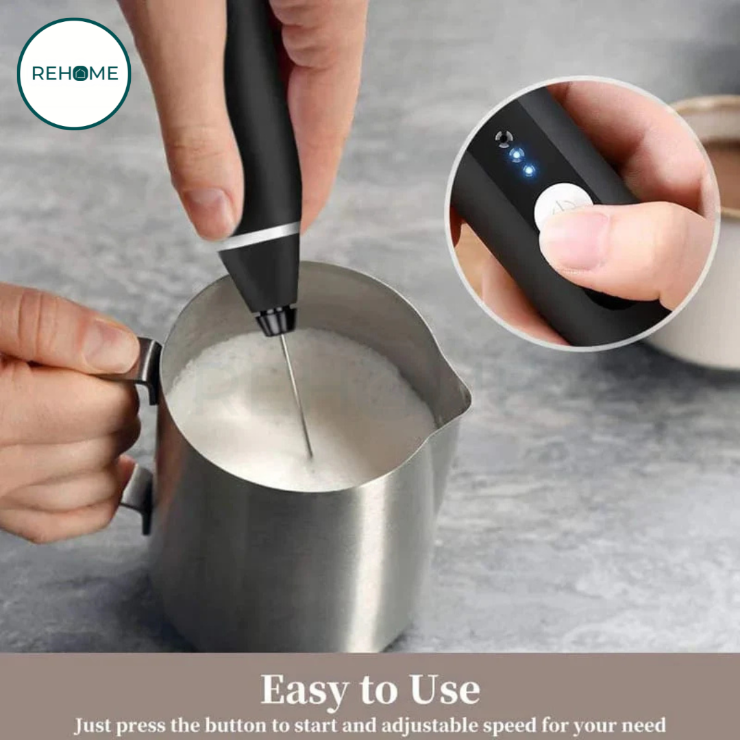 2 in 1 Rechargable Electric Coffee Beater & Frother - (IMPORTED)