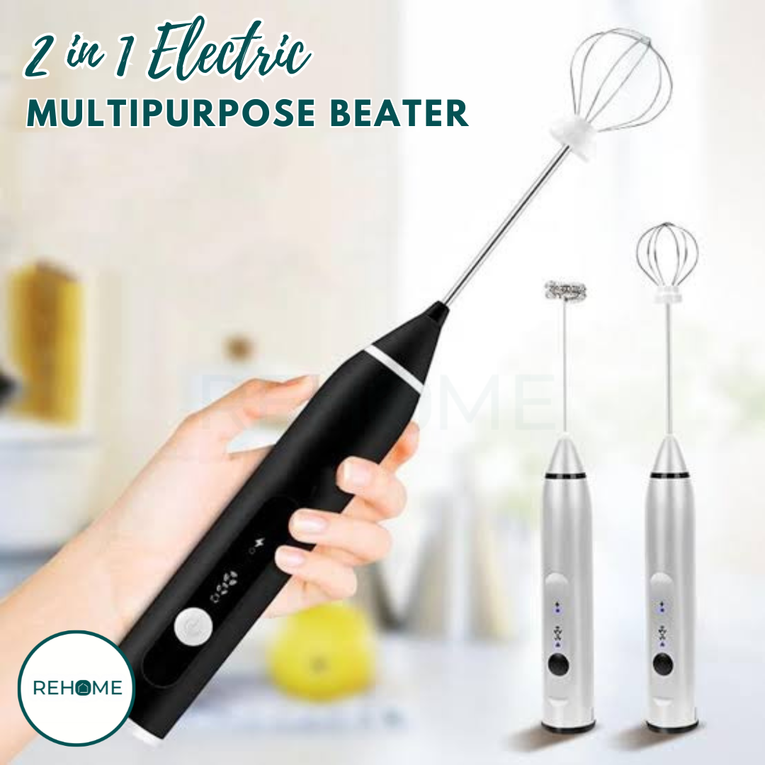 2 in 1 Rechargable Electric Coffee Beater & Frother - (IMPORTED)