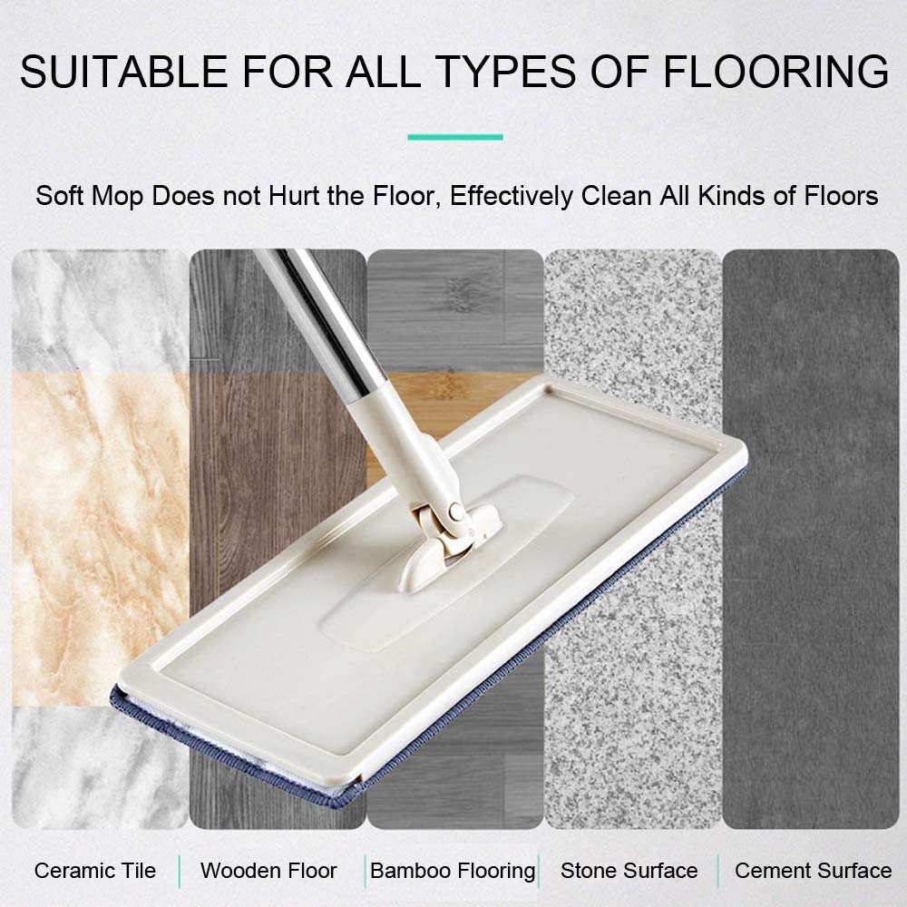 360-Degree Flat Mop With Bucket & Flexible Head (1 Free Microfibre Pad)