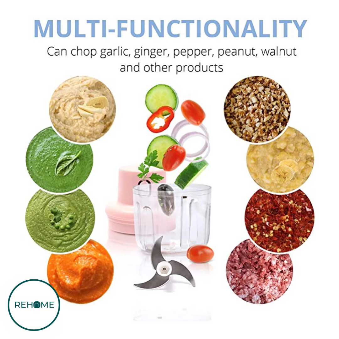Rechargeable Electric Double Bowl Food Chopper