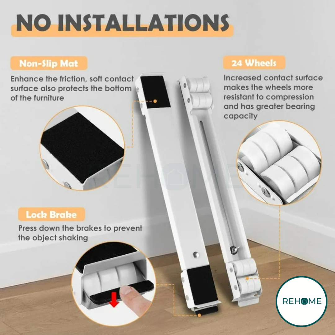 Heavy Duty Furniture Lifter Roller Tool Set