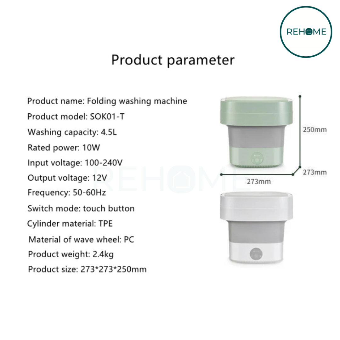 Mini Portable and Foldable Washing Machine