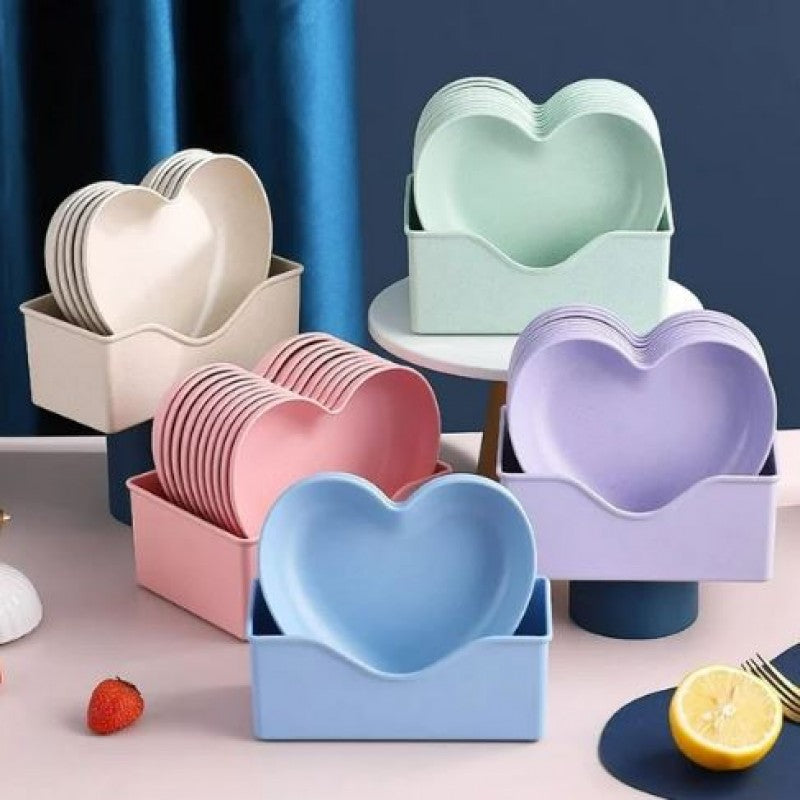 8Pcs Heart Shaped Dish Plate