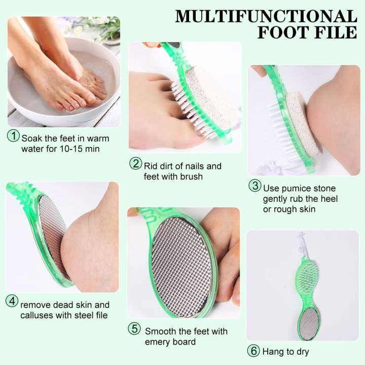 4 In 1 Foot Care Callus Remover & Scrubber Brush