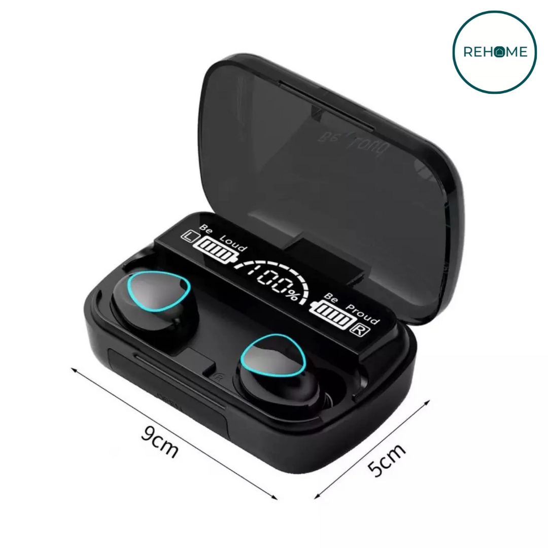 M10 Wireless TWS V5.1 EarBuds with Touch Display - (FREE Delivery)