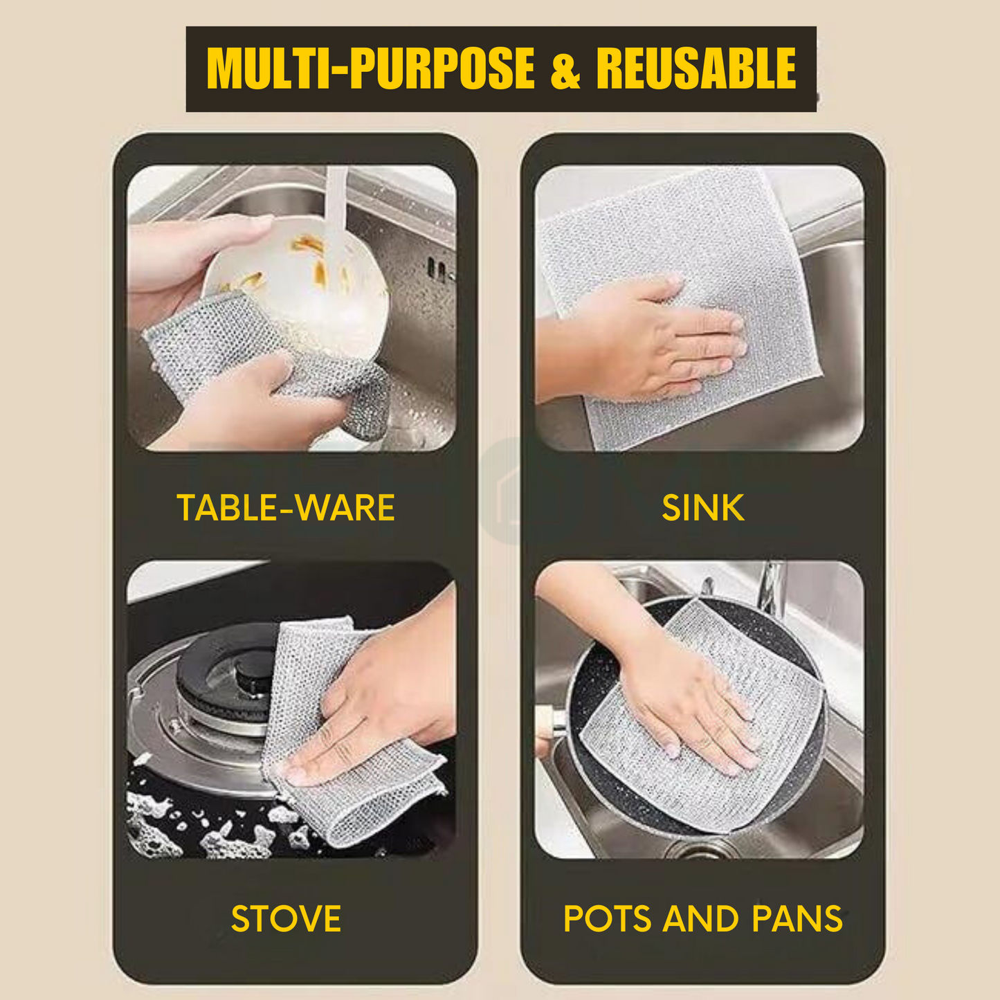 Multipurpose Wire Dishwashing Cleaning Rags - (IMPORTED)