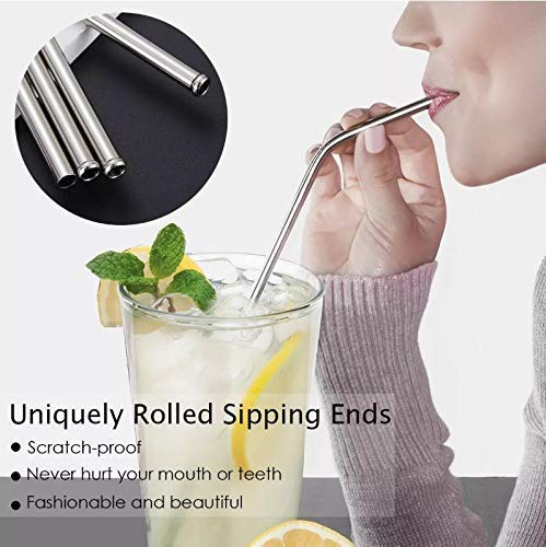 Reusable Stainless Steel Metal Straws with Brush