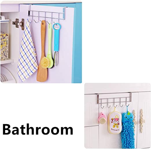 Space Saving Cabinet Storage Hanger Metal 5 Hooks