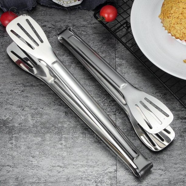 Stainless Steel Food Tongs Kitchen Tongs Utensil Cooking Tong Clip Clamp Accessories Salad Serving BBQ Tools