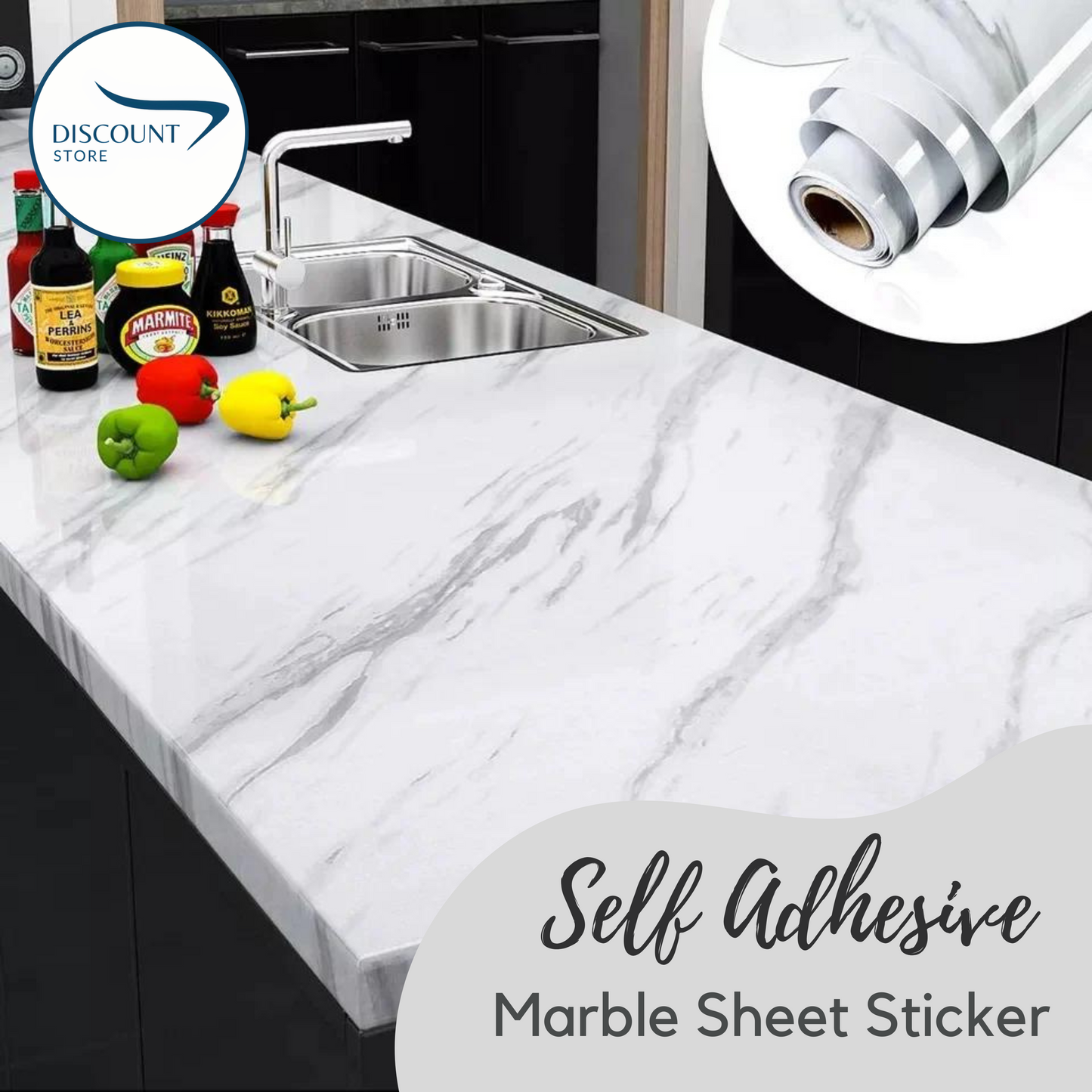 Self Adhesive Marble Wallpaper Sheet - (IMPORTED)