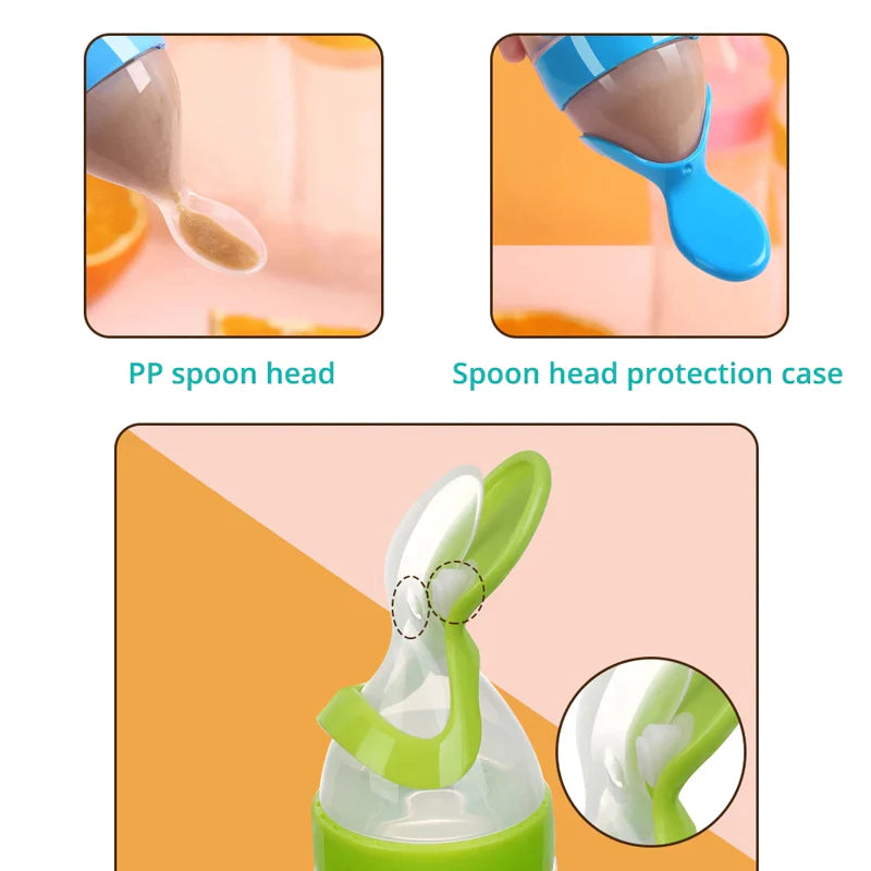 Silicone baby Bottle Feeding Spoon