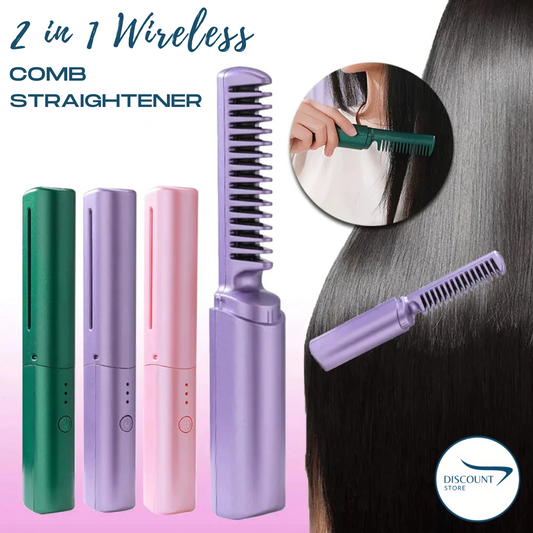 Wireless 2 in 1 Professional Hair Straightener Comb - (FREE Delivery)