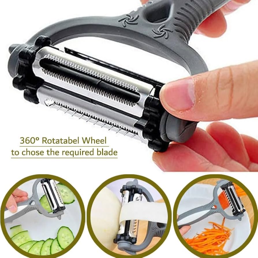 360 Degree Rotational 3 in 1 Multifunctional Peeler