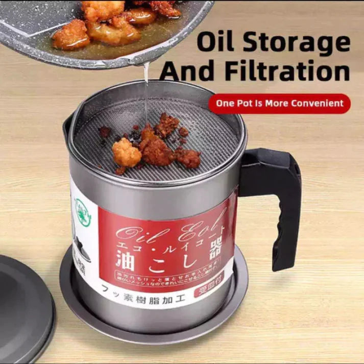 1.4L Stainless Steel Oil Strainer Pot