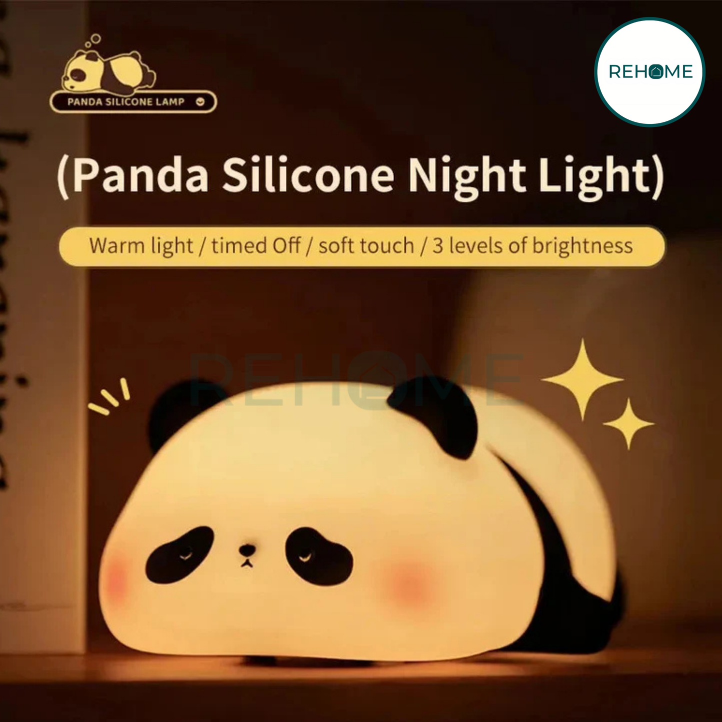 Panda Shaped Silicone Lamp & Night Light - (IMPORTED)
