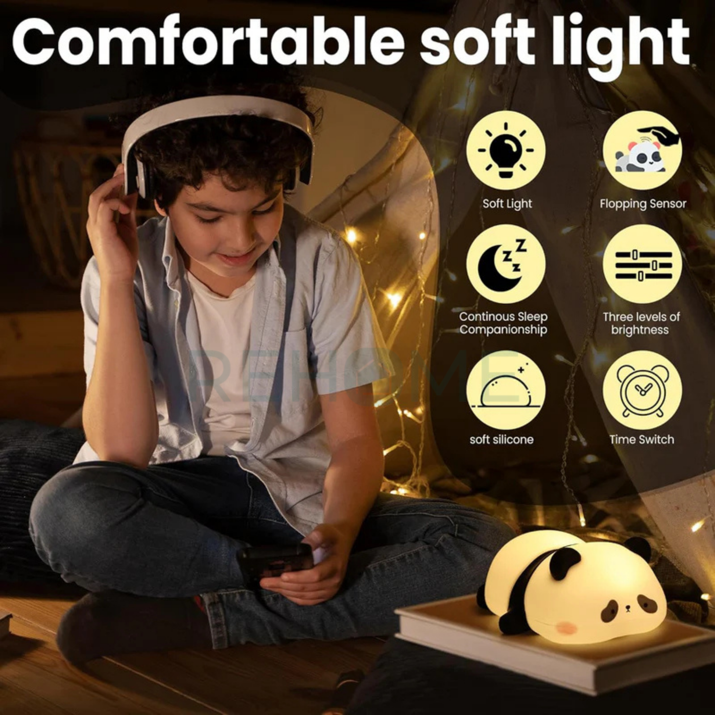 Panda Shaped Silicone Lamp & Night Light - (IMPORTED)