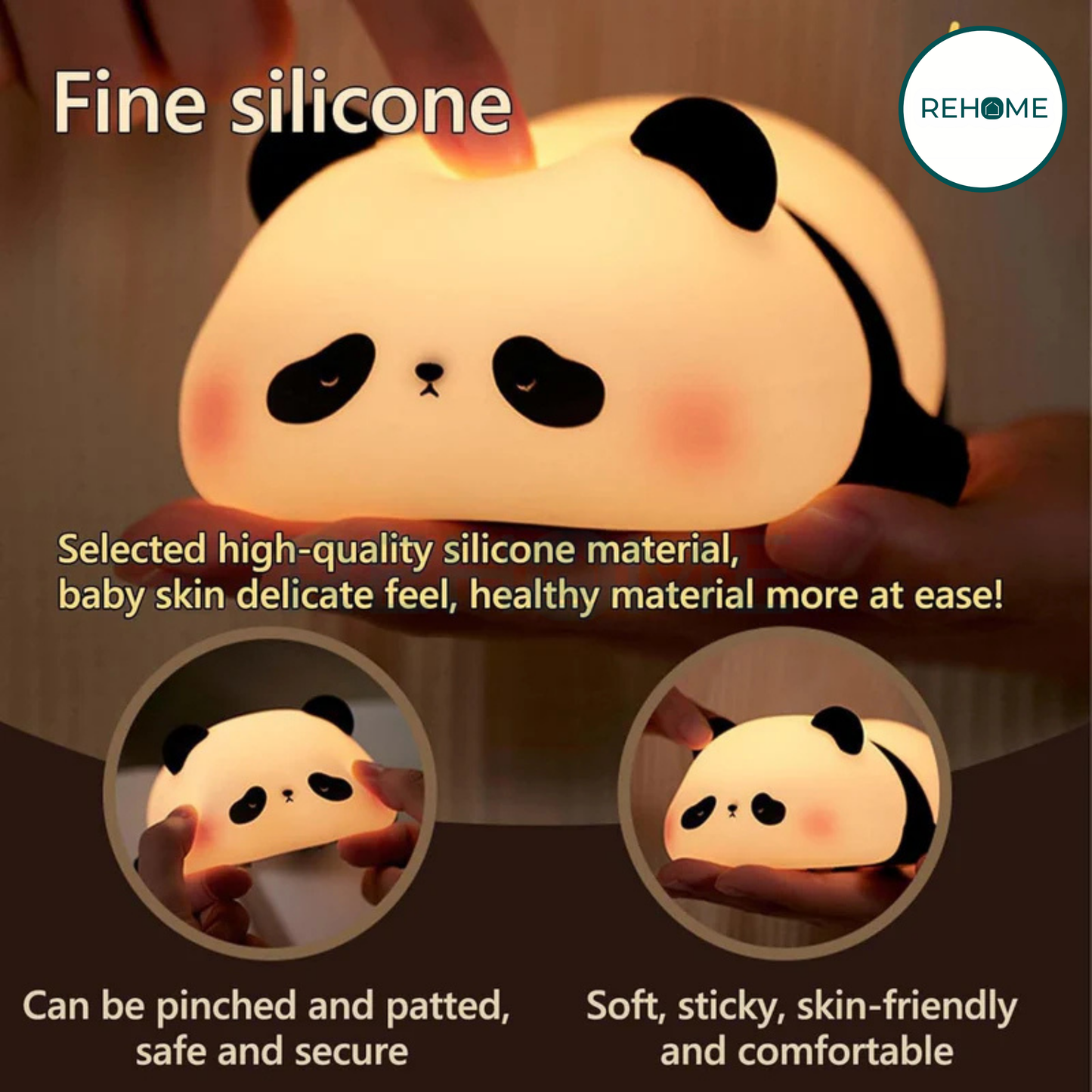 Panda Shaped Silicone Lamp & Night Light - (IMPORTED)