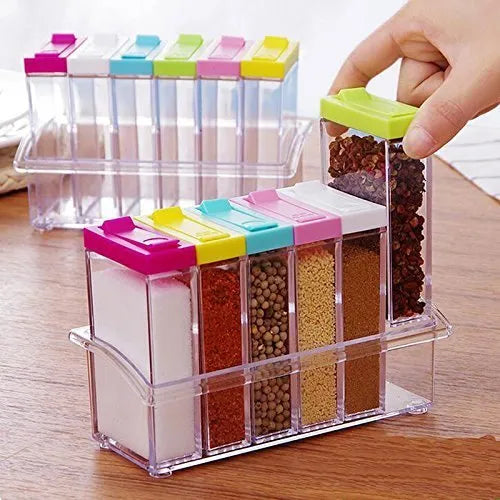 Spice Rack 6 lid Container