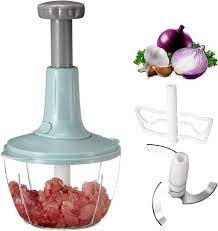 Double Blade Hand Push Chopper & Meat Mincer