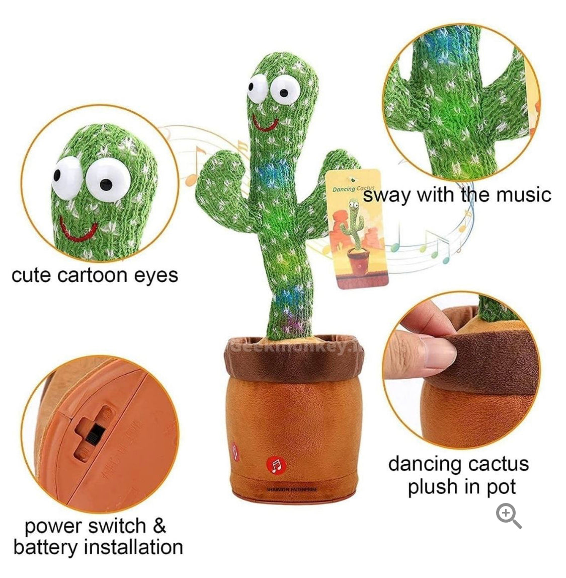 Dancing Cactus Toy with Music & Light - (FREE Delivery)