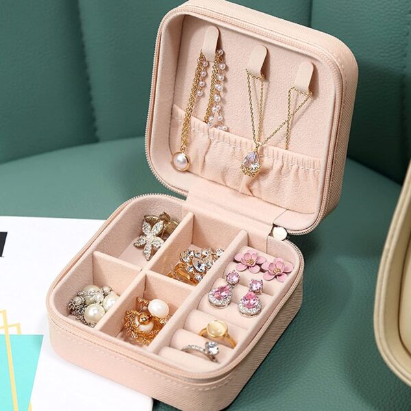 Portable Mini Leather Jewellery Box Organiser Case